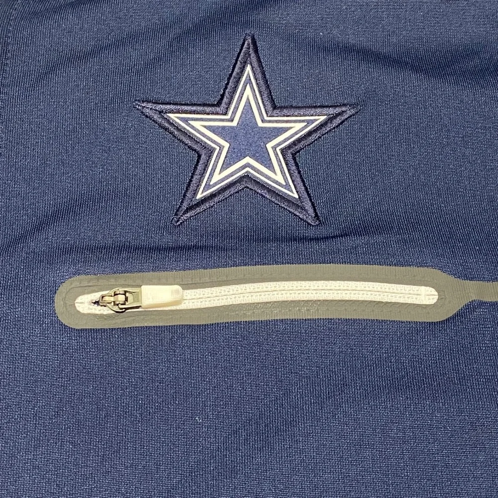 Dallas Cowboys NFL Coaches Nike Jacket Men's XL Navy Grey 1/2 Zip Dri-Fit EUC